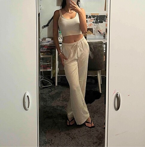 Stradivarius keten pantolon
