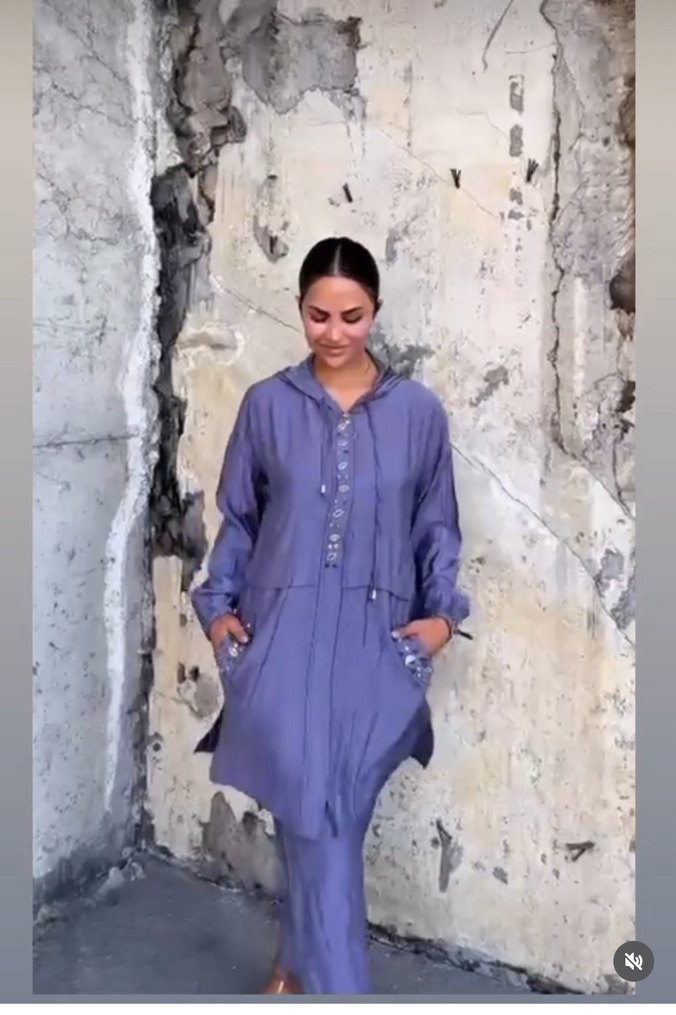 Düğmeli Uzun Kol Lila Kadın Takım - Görsel 2