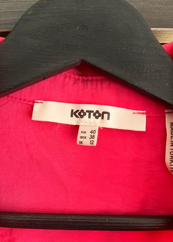 Koton Düğmeli Kısa Kollu Pembe Keten Gömlek