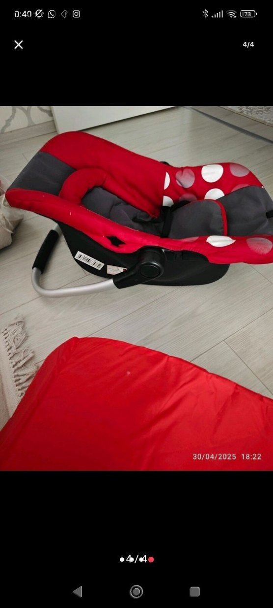 Kırmızı Gri Bebek Oto Koltuğu - Görsel 4