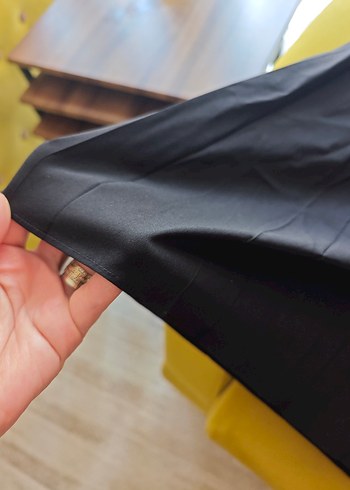 Kadın Siyah Uzun Pilili Keten Etek - Görsel 5