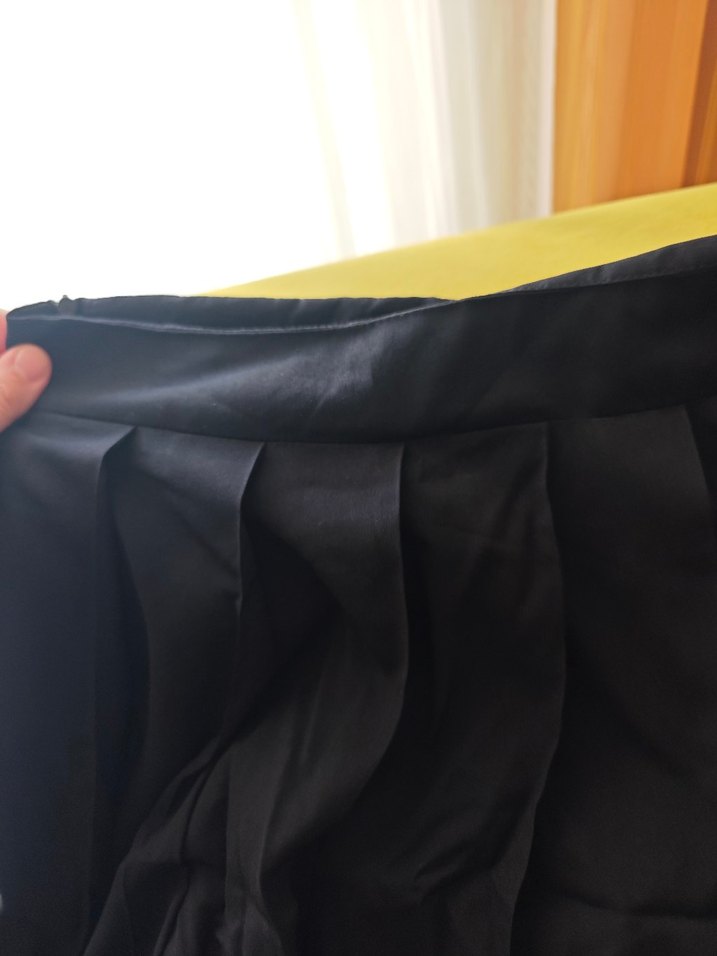 Kadın Siyah Uzun Pilili Keten Etek - Görsel 4