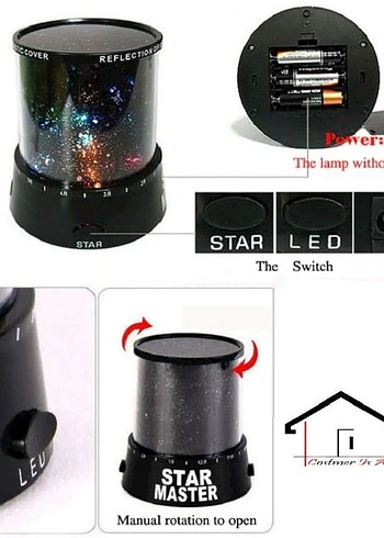 Renkli Yıldız Desenli Projektör - Görsel 3