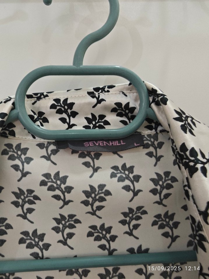 Düğmeli Pamuklu Kısa Kollu Baskılı Kadın Gömlek - Görsel 2