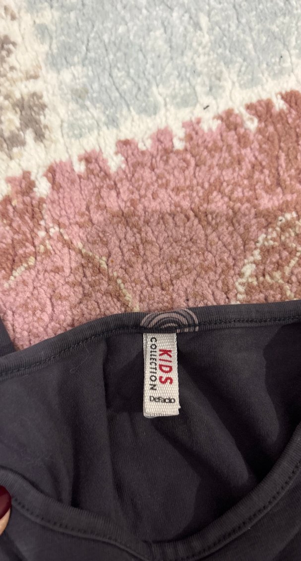 Kız Çocuk Gri Uzun Kollu Triko Tişört - Görsel 2