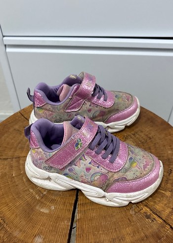 Kız Çocuk Mor Bağcıklı ve Cırt Cırtlı Spor Ayakkabı - Görsel 2