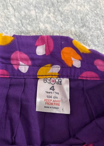 Renkli Bağlama Desenli Mor Kız Çocuk Etek - Görsel 2