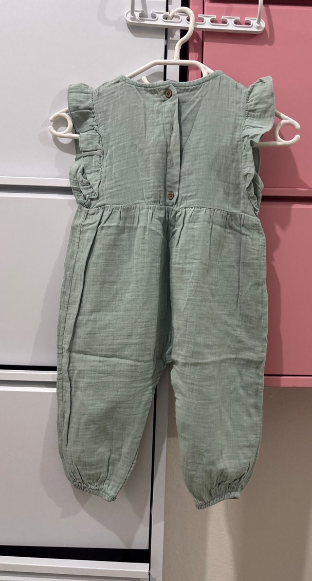 Nakışlı Fırfırlı Bebek Kız Tulum - Görsel 3