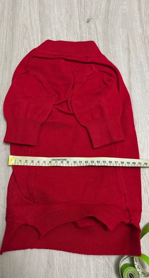 Kırmızı Örgü Köpek Kazağı - Görsel 3