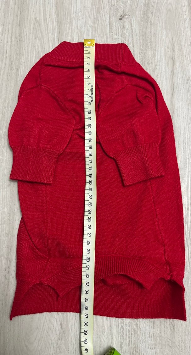 Kırmızı Örgü Köpek Kazağı - Görsel 2