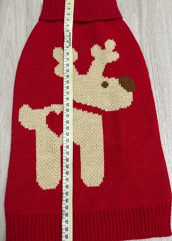 Nakışlı Örgü Kırmızı Köpek Kazağı ( sıfır ürün ) - Görsel 2