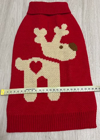 Nakışlı Örgü Kırmızı Köpek Kazağı ( sıfır ürün ) - Görsel 3