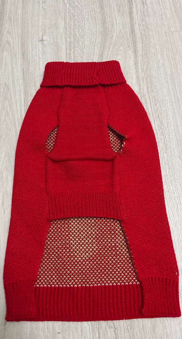Nakışlı Örgü Kırmızı Köpek Kazağı ( sıfır ürün ) - Görsel 5