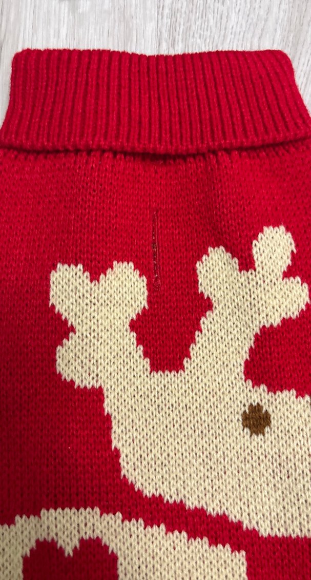 Nakışlı Örgü Kırmızı Köpek Kazağı ( sıfır ürün ) - Görsel 4