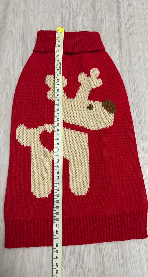Nakışlı Örgü Kırmızı Köpek Kazağı ( sıfır ürün ) - Görsel 2