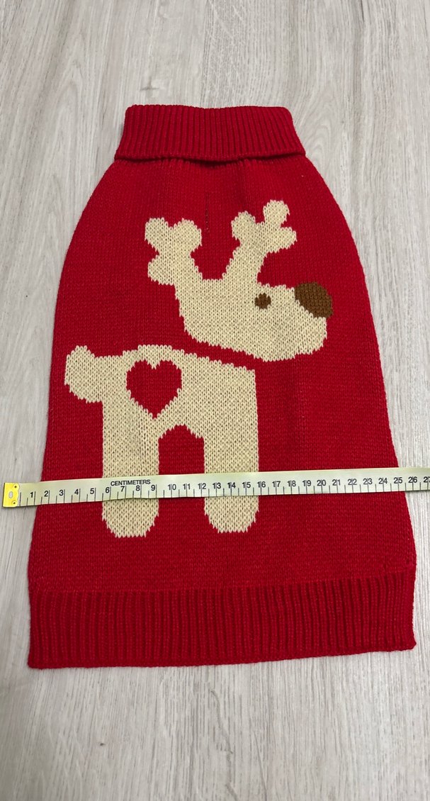 Nakışlı Örgü Kırmızı Köpek Kazağı ( sıfır ürün ) - Görsel 3