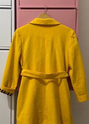 Sarı Düğmeli Midi Blazer kaşe mont ( sıfır  ürün) - Görsel 3