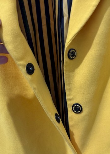 Sarı Düğmeli Midi Blazer kaşe mont ( sıfır  ürün) - Görsel 4