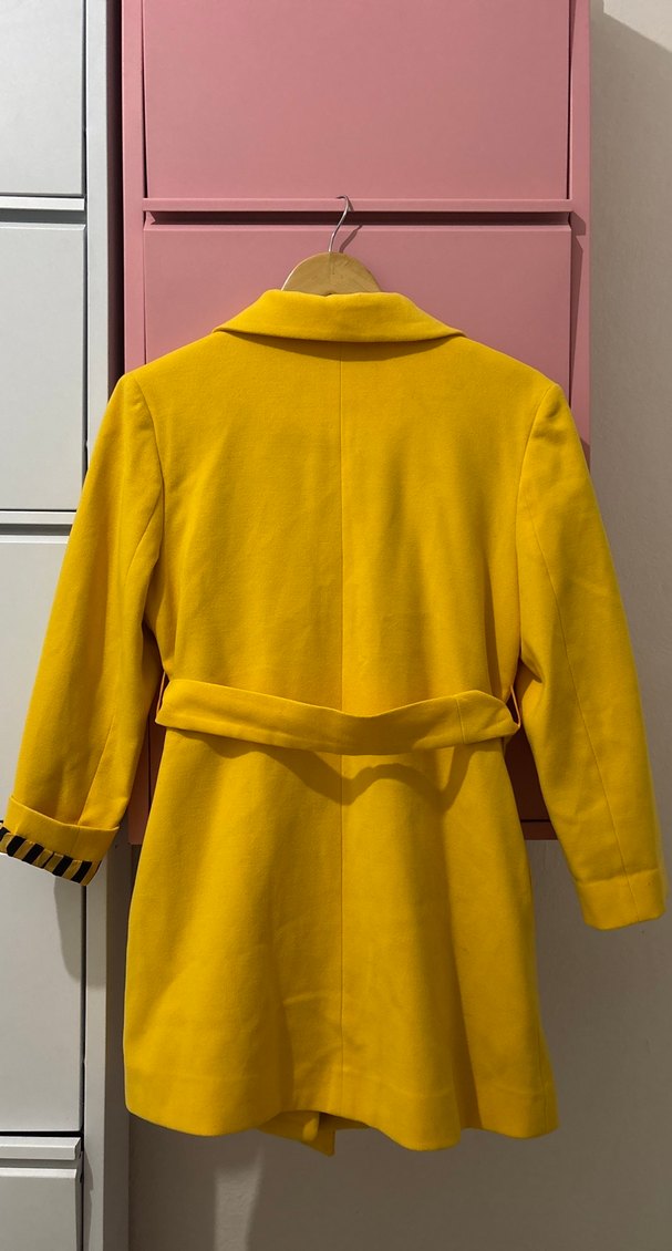 Sarı Düğmeli Midi Blazer kaşe mont ( sıfır  ürün) - Görsel 3