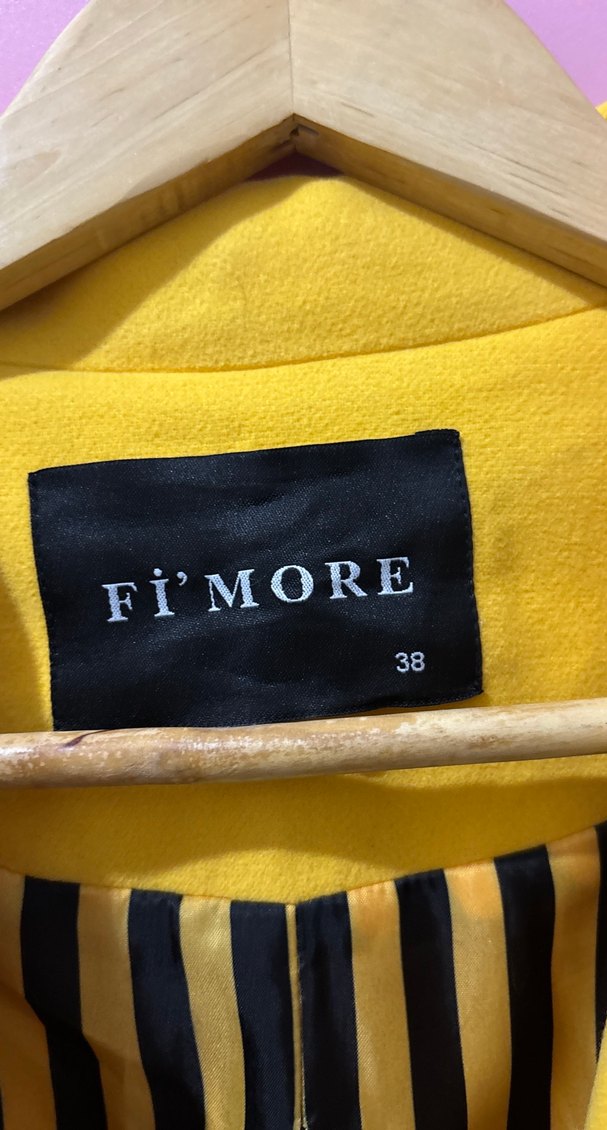 Sarı Düğmeli Midi Blazer kaşe mont ( sıfır  ürün) - Görsel 2