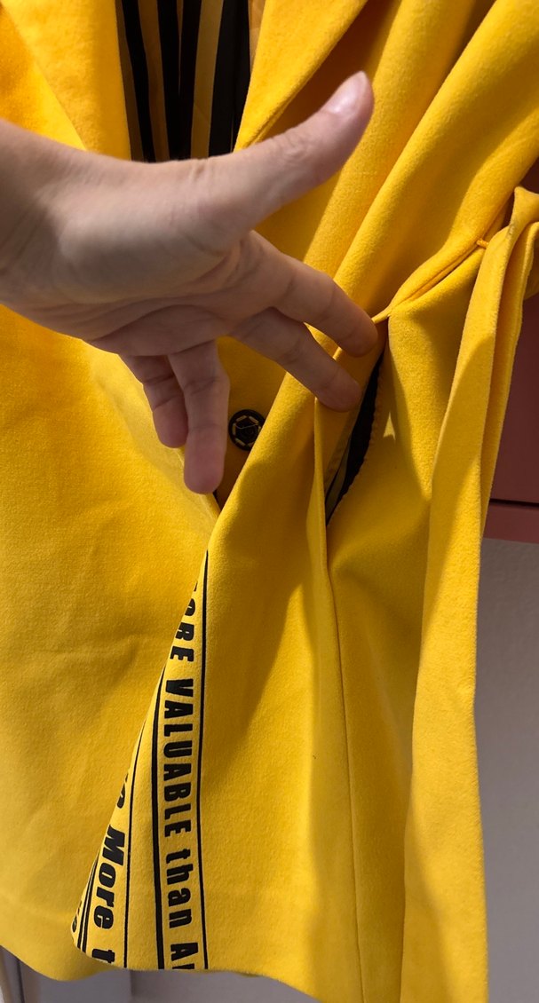 Sarı Düğmeli Midi Blazer kaşe mont ( sıfır  ürün) - Görsel 5