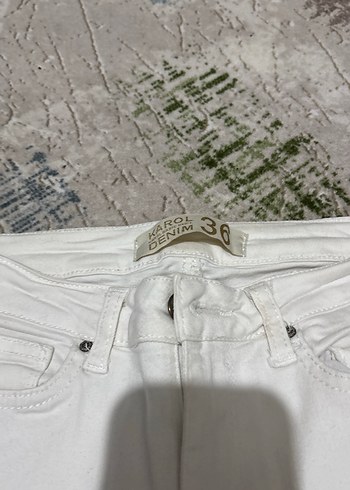 Beyaz Regular Fit Kadın Kot Pantolon - Görsel 2