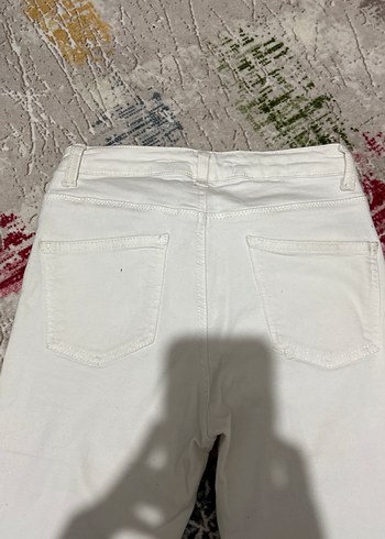 Beyaz Regular Fit Kadın Kot Pantolon - Görsel 4
