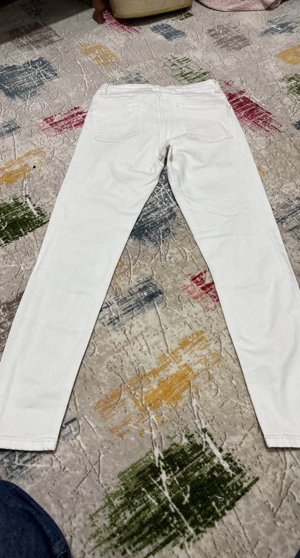 Beyaz Regular Fit Kadın Kot Pantolon - Görsel 3