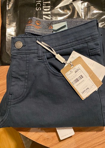 Düğmeli Lacivert Denim Erkek Pantolon - Görsel 3