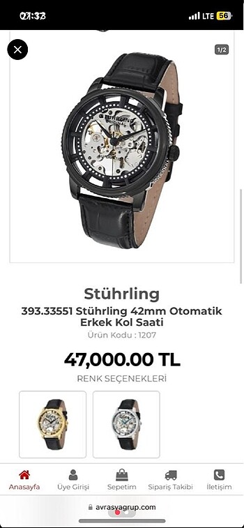 Otomatik erkek kol saati