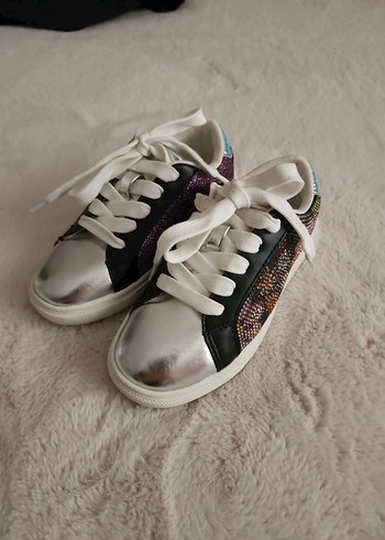 Çok Renkli Payetli Platform Kadın Spor Ayakkabı - Görsel 9