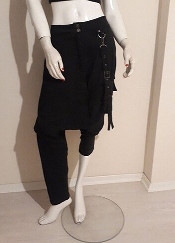 Caraclan Caraclan özel tasarım siyah cep detaylı şalvar pantolon