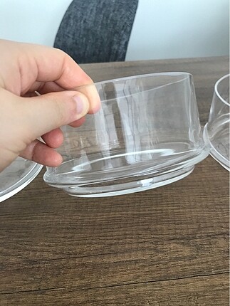  Beden beyaz Renk Üç katlı cam kap