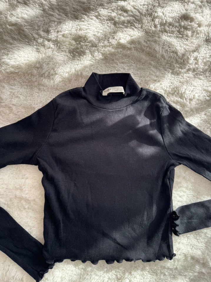 Siyah Balıkçı Yaka Uzun Kollu Kadın body - Görsel 2