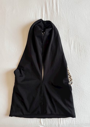 Zincir Detaylı Siyah Kadın Body - Görsel 2