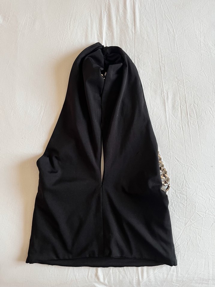 Zincir Detaylı Siyah Kadın Body - Görsel 2