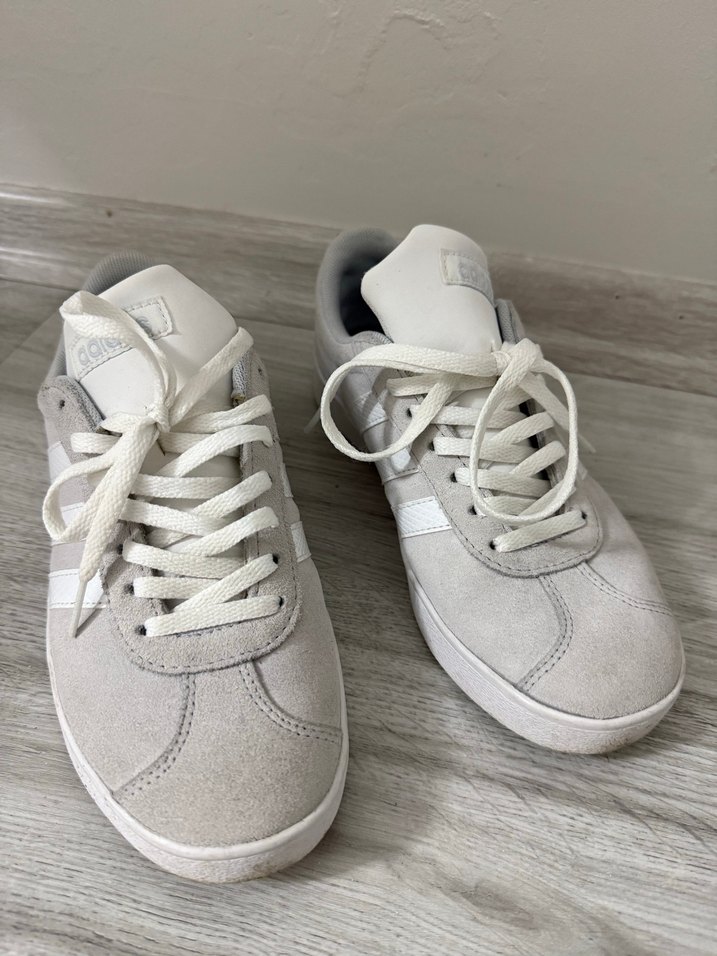 Beyaz Gri Bağcıklı Kadın Spor Ayakkabı - Görsel 4