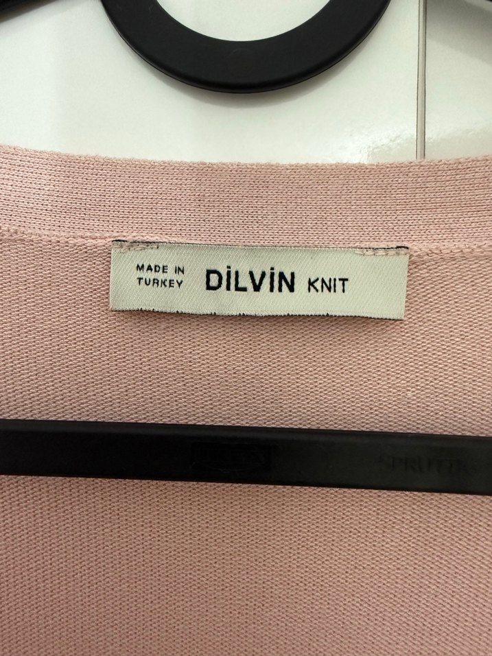 Düğmeli V Yakalı Bej İnce Triko Hırka - Görsel 2