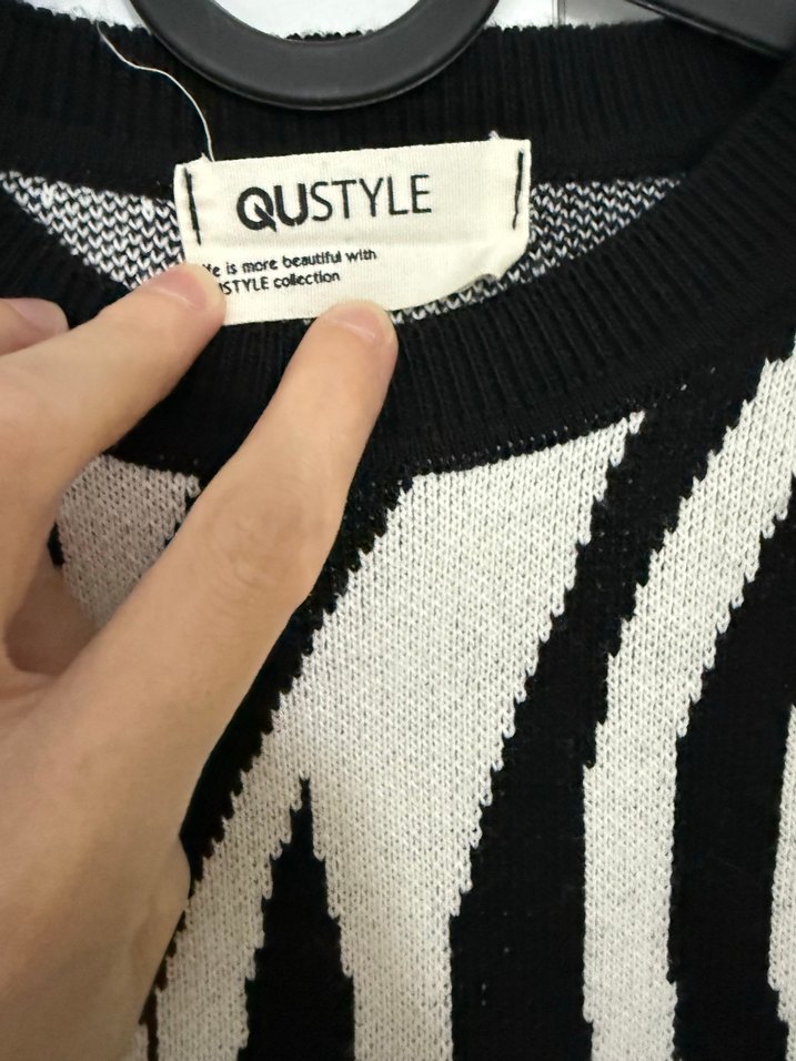 Zebra Desenli Kadın Mini Triko Kazak - Görsel 2