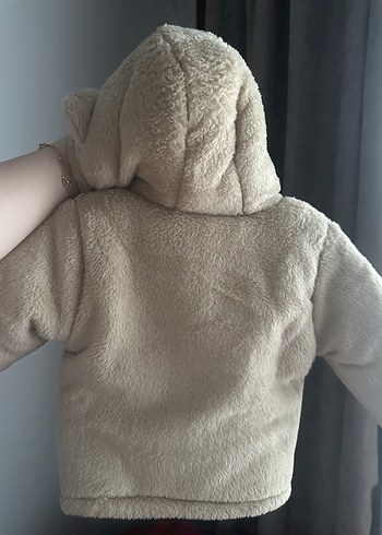 Bebek Bej Peluş Mont - Görsel 5