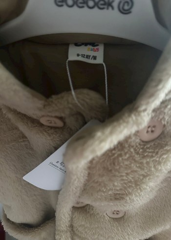 Bebek Bej Peluş Mont - Görsel 4