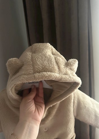 Bebek Bej Peluş Mont - Görsel 6