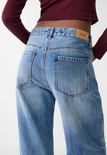 32 Beden mavi Renk straight jean