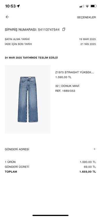 32 Beden straight jean