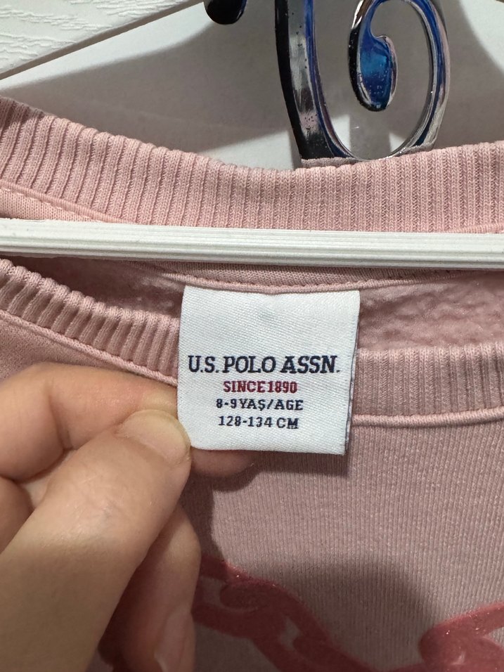 U.S. Polo Assn. Pembe Nakışlı kız çocuk Sweatshirt - Görsel 2