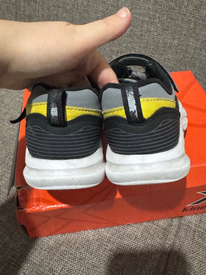 Gri Erkek Çocuk Sneakers Velcro Bağcıklı - Görsel 5