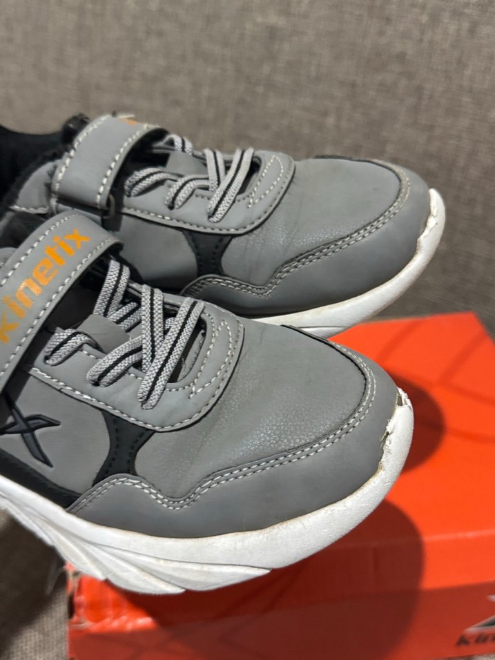 Gri Erkek Çocuk Sneakers Velcro Bağcıklı - Görsel 3