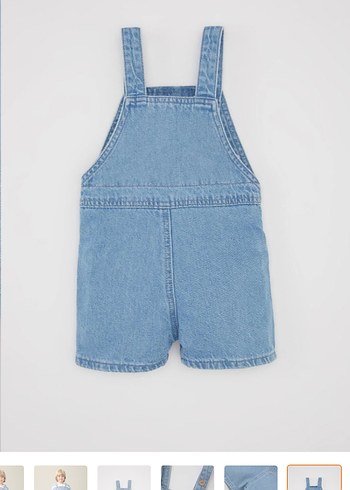 Defacto Erkek Çocuk Mavi Denim Şort Salopet - Görsel 6