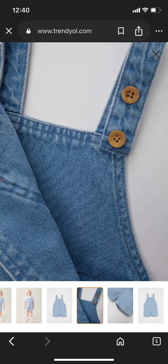 Defacto Erkek Çocuk Mavi Denim Şort Salopet - Görsel 4