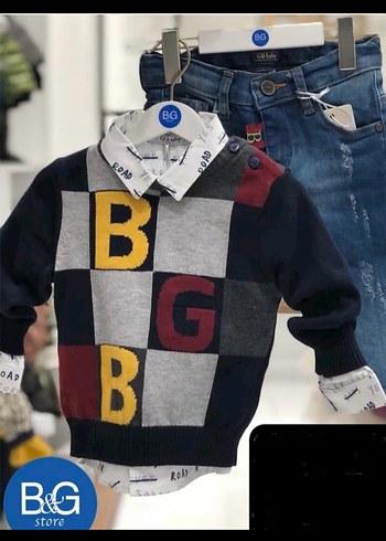 B&G store Renkli Erkek Çocuk Örgü Kazak - Görsel 2